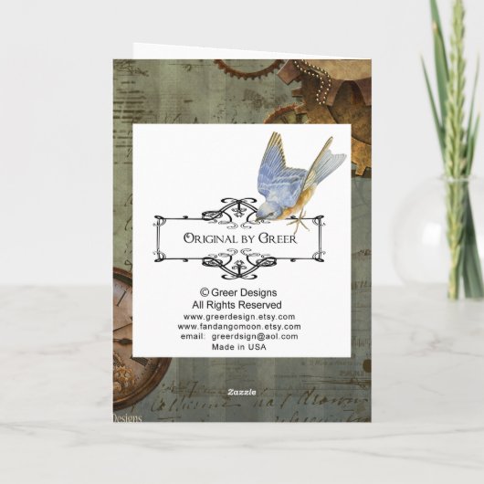 Steampunk-tijdmachine Kaart (Achterkant)