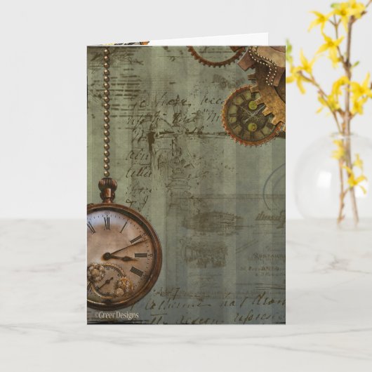 Steampunk-tijdmachine Kaart (Gele Bloem)