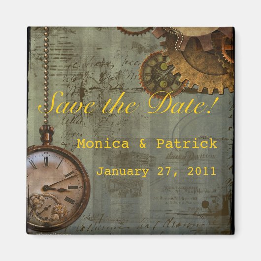 Steampunk-tijdmachine Magneet (Voorkant)