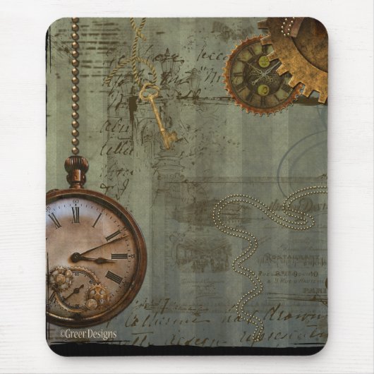 Steampunk-tijdmachine Muismat (Voorkant)