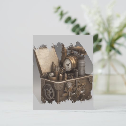 Steampunk tijdmachine -  schatkist (Staand voorkant)