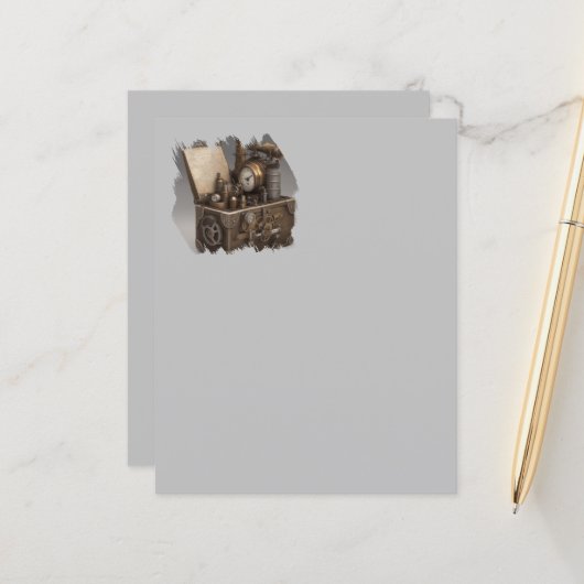 Steampunk tijdmachine -  schatkist (Voorkant / Achterkant in situ)