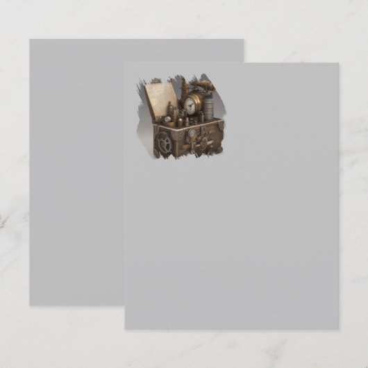 Steampunk tijdmachine -  schatkist (Voorkant / Achterkant)