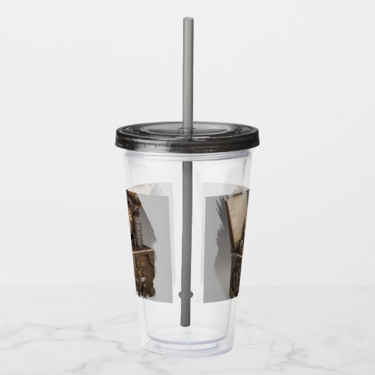 Steampunk tijdmachine - schatkist acryl drinkbeker (Rechts)