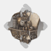 Steampunk tijdmachine -  schatkist bedankdoosjes (Uitgevouwen)