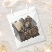Steampunk tijdmachine -  schatkist bedankzakje (Geknipt)