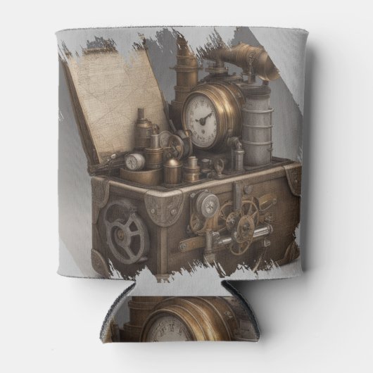 Steampunk tijdmachine -  schatkist blikjeskoeler (Voorkant)