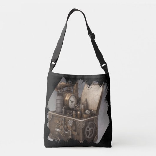 Steampunk tijdmachine -  schatkist crossbody tas (Achterkant)