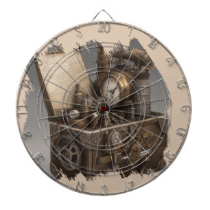 Steampunk tijdmachine -  schatkist dartbord
