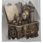 Steampunk tijdmachine -  schatkist douchegordijn (Voorkant)