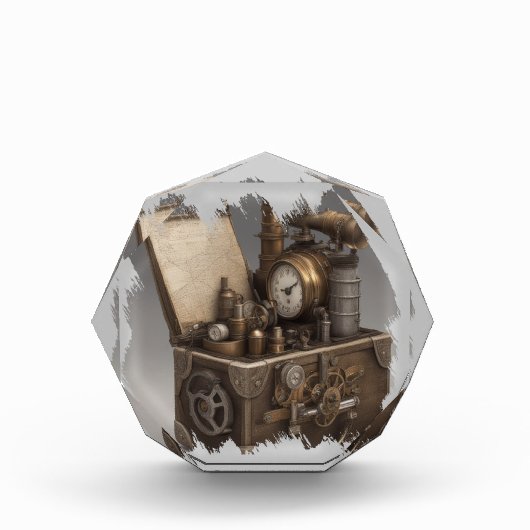 Steampunk tijdmachine -  schatkist fotoblokken (Voorkant)