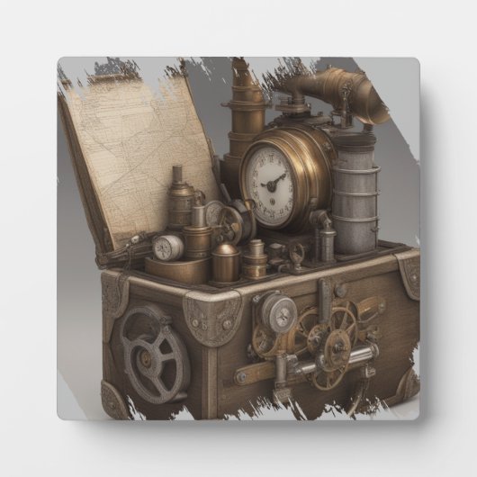 Steampunk tijdmachine - schatkist fotoplaat (Voorkant)