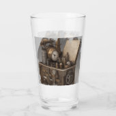 Steampunk tijdmachine - schatkist glas (Achterkant)