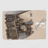 Steampunk tijdmachine -  schatkist golfhanddoek (Horizontaal)