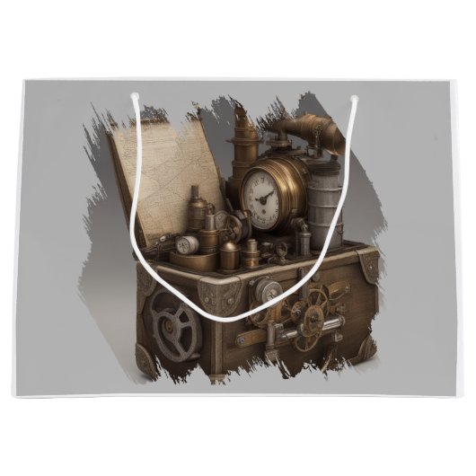 Steampunk tijdmachine - schatkist groot cadeauzakje (Voorkant)