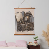 Steampunk tijdmachine - schatkist hangend wandkleed (Slaapkamer)