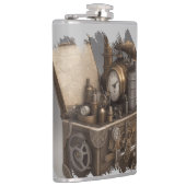 Steampunk tijdmachine - schatkist heupfles (Rechts)