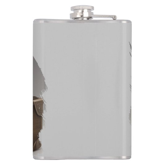 Steampunk tijdmachine - schatkist heupfles (Achterkant)