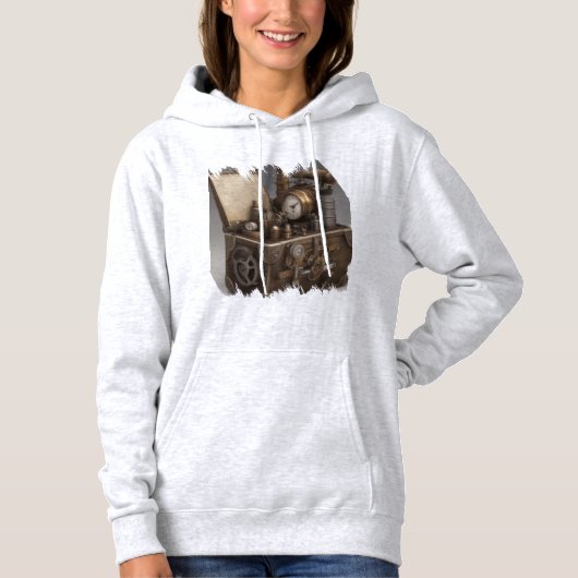 Steampunk tijdmachine -  schatkist hoodie (Voorkant)
