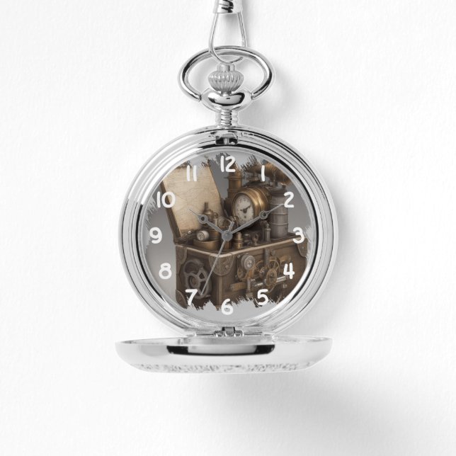 Steampunk tijdmachine -  schatkist horloge (Voorkant)