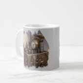 Steampunk tijdmachine -  schatkist koffiemok (Voorkant links)