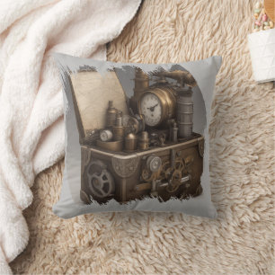 Steampunk tijdmachine -  schatkist kussen
