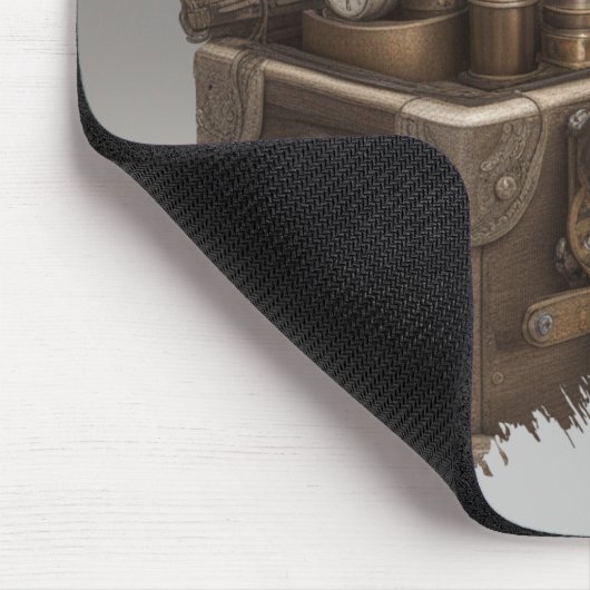 Steampunk tijdmachine -  schatkist muismat (Hoek)