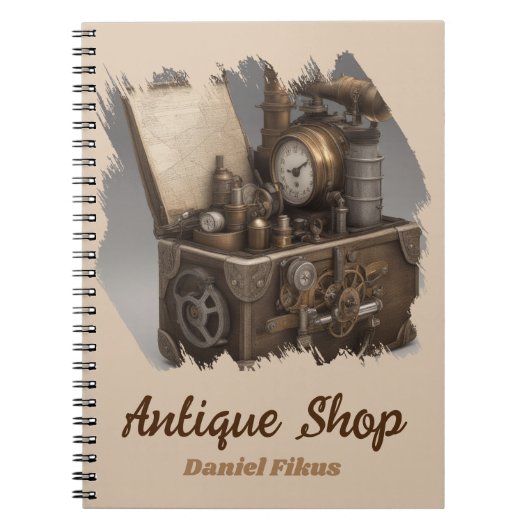 Steampunk tijdmachine - schatkist notitieboek (Voorkant)