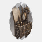 Steampunk tijdmachine -  schatkist ornament kaart (Rechts)