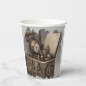 Steampunk tijdmachine -  schatkist papieren bekers (Achterkant)