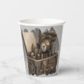 Steampunk tijdmachine -  schatkist papieren bekers (Voorkant)