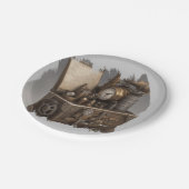 Steampunk tijdmachine -  schatkist papieren bordje (Gekanteld)