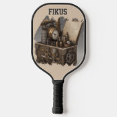 Steampunk tijdmachine -  schatkist pickleball paddle (Achterkant)
