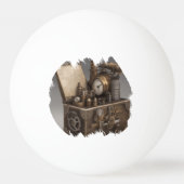 Steampunk tijdmachine -  schatkist pingpongbal (Voorkant)
