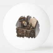 Steampunk tijdmachine -  schatkist pingpongbal (Achterkant)