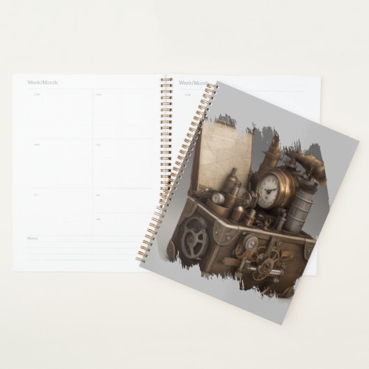 Steampunk tijdmachine -  schatkist planner (Display)