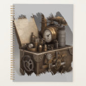 Steampunk tijdmachine -  schatkist planner (Voorkant)