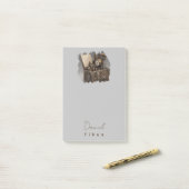 Steampunk tijdmachine -  schatkist post-it® notes (Op bureau)