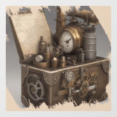 Steampunk tijdmachine -  schatkist raamsticker (Vel)