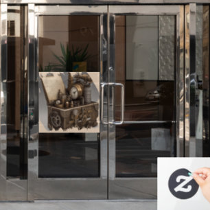 Steampunk tijdmachine -  schatkist raamsticker