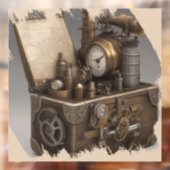Steampunk tijdmachine -  schatkist raamsticker (Vel 2)