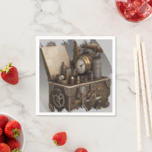 Steampunk tijdmachine -  schatkist servet