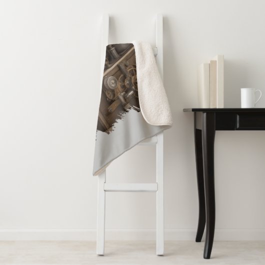 Steampunk tijdmachine -  schatkist sherpa deken (In situ)