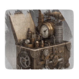 Steampunk tijdmachine - schatkist snijplank