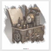 Steampunk tijdmachine -  schatkist sticker (Vel)