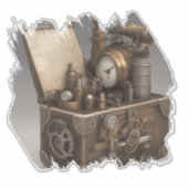 Steampunk tijdmachine -  schatkist sticker (Voorkant)