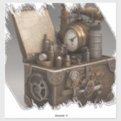 Steampunk tijdmachine -  schatkist sticker (Vel)
