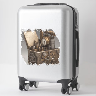 Steampunk tijdmachine -  schatkist sticker