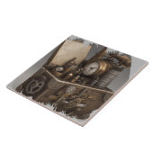 Steampunk tijdmachine -  schatkist tegeltje (Zijkant)