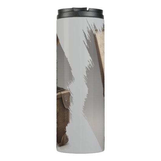 Steampunk tijdmachine -  schatkist thermosbeker (Achterkant)